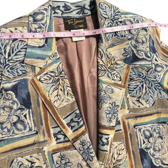 Toni Garment for CC Magic vintage 90s 2 piece Hawaiian skirt blazer suit sz 10 - Picture 12 of 13